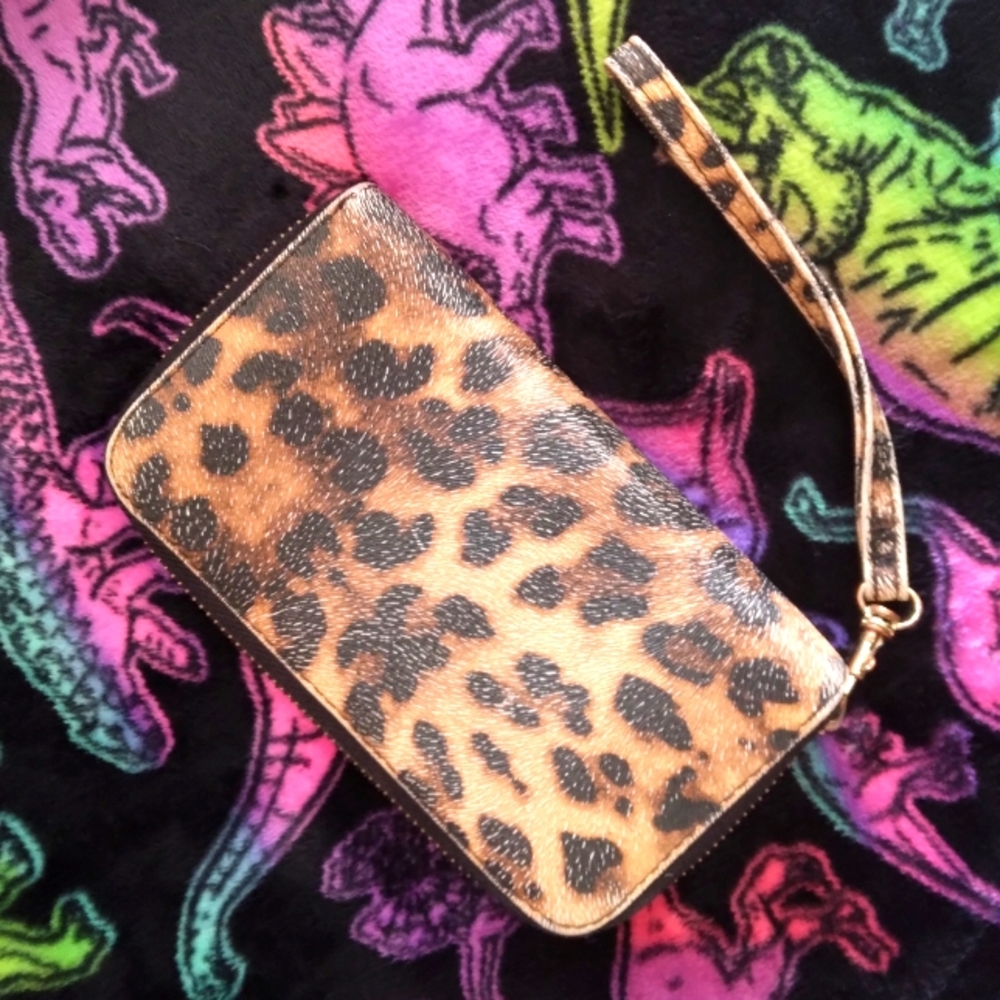 Leopard Print Patent Leather Wallet